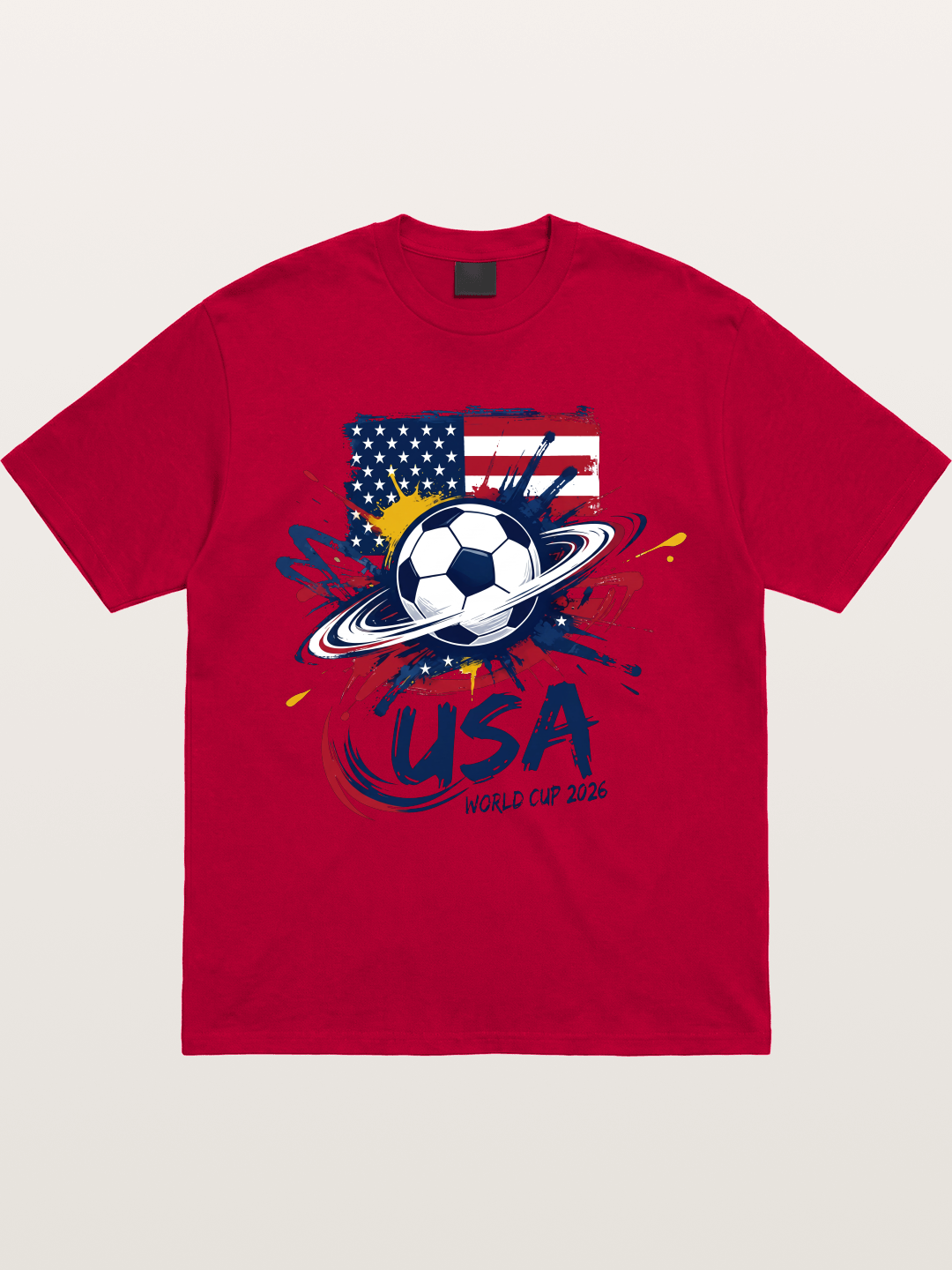American Flag Splatter Soccer 2026 Gildan T-shirt
