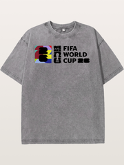 2026 World Cup Colorful Typo Washed T-shirt