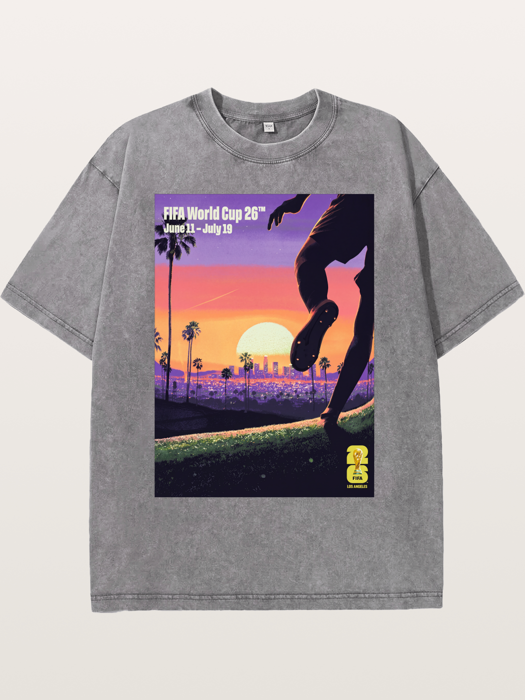 LA WC 2026 Sunset Soccer Kick Washed T-shirt