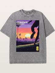 LA WC 2026 Sunset Soccer Kick Washed T-shirt