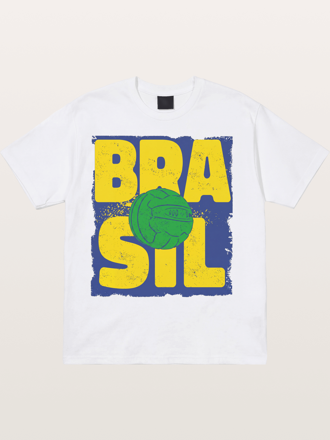 Grunge Brazil Soccer Text Card Cotton T-shirt