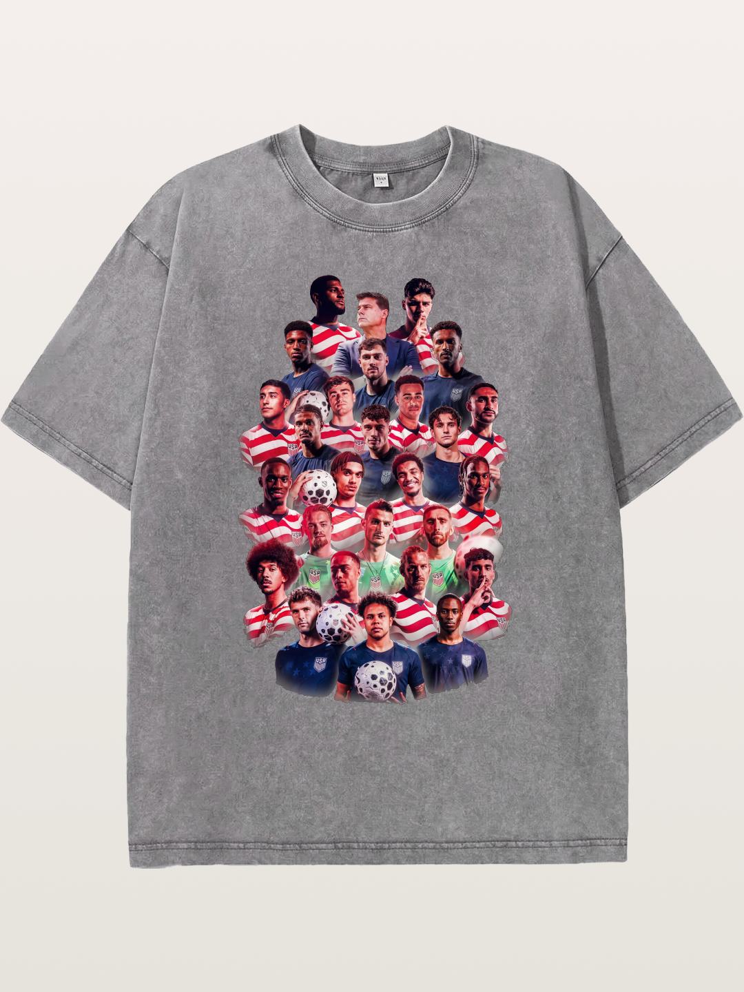 USMNT Full Squad Collage Portrait Washed T-shirt