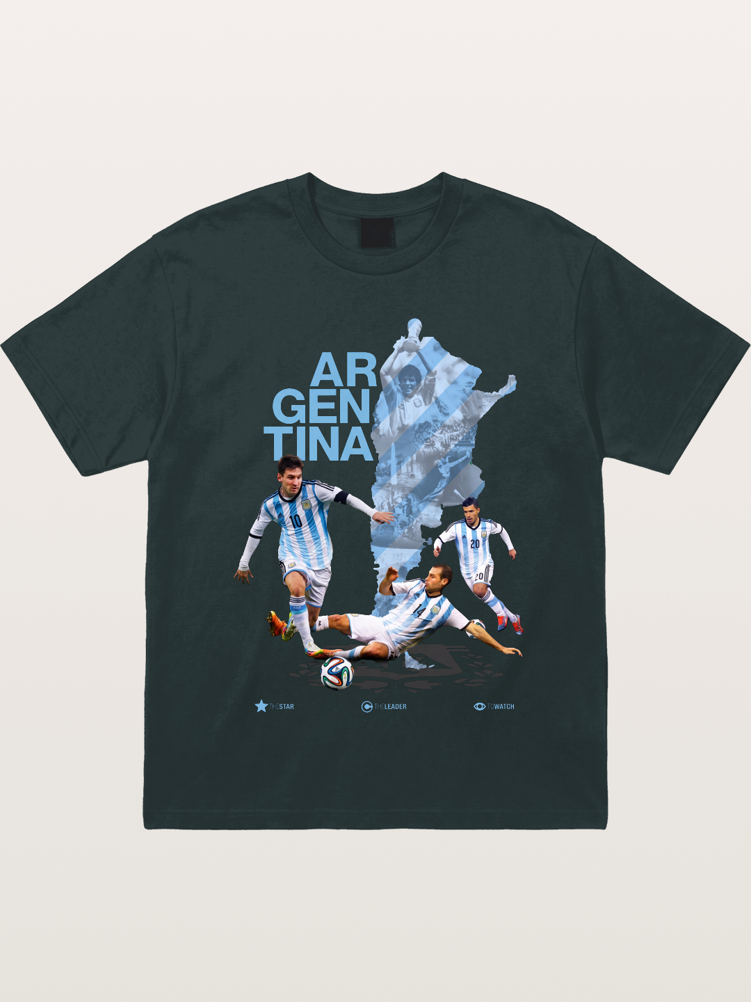 Argentina Soccer Legends Map Layout Gildan T-shirt