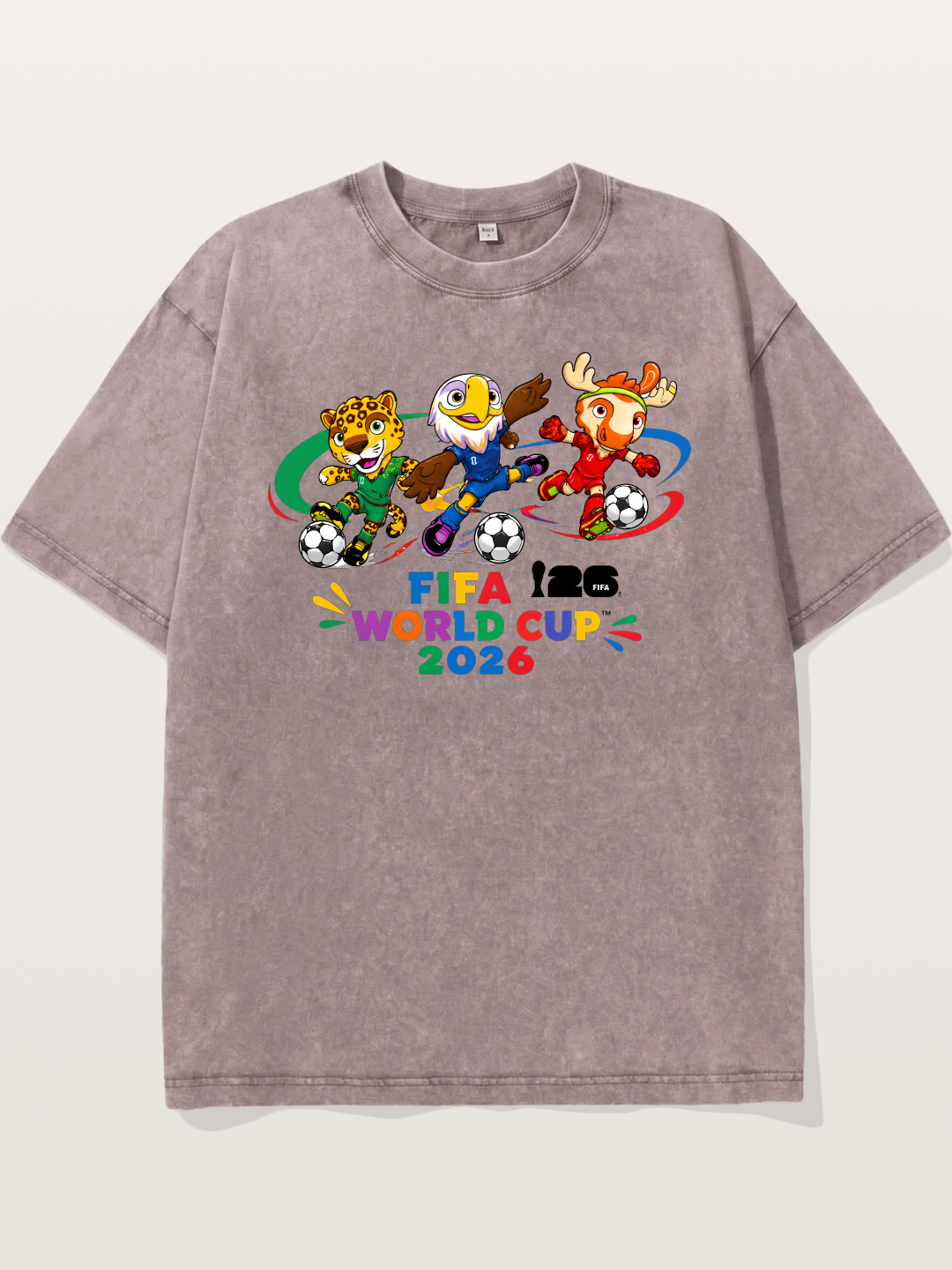 2026 World Cup Mascots Art Washed T-shirt