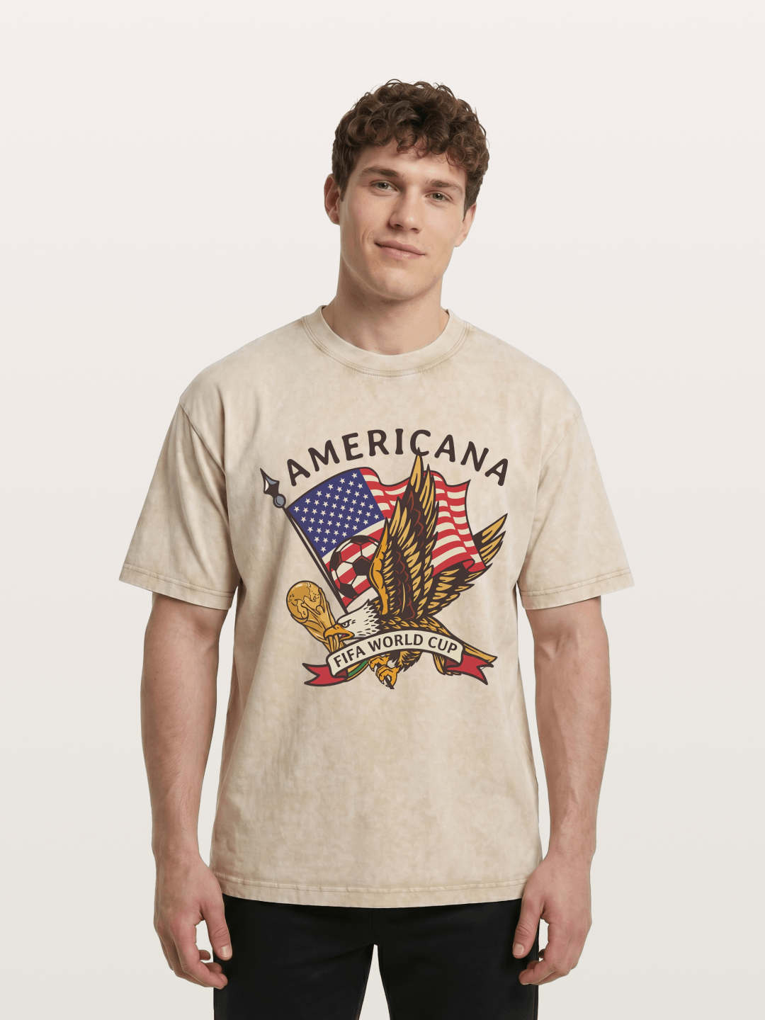 USA Eagle World Cup Graphic Washed T-shirt