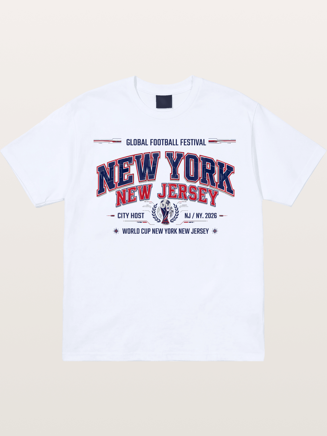 NYC New Jersey 2026 WC Badge Gildan T-shirt
