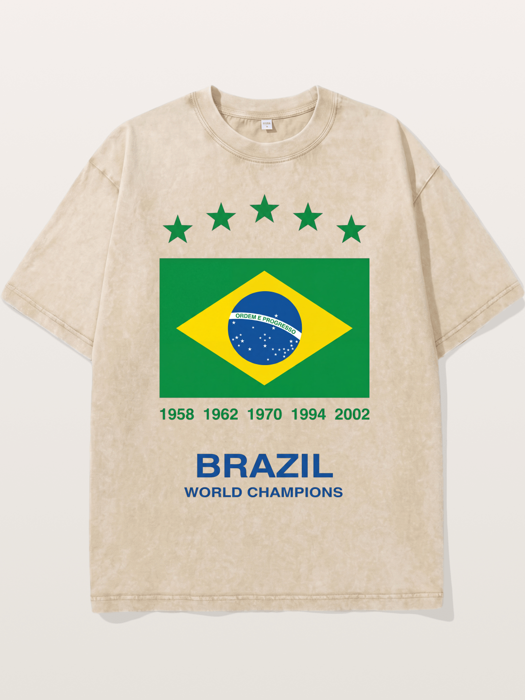 Brazil World Champions Flag Card Washed T-shirt