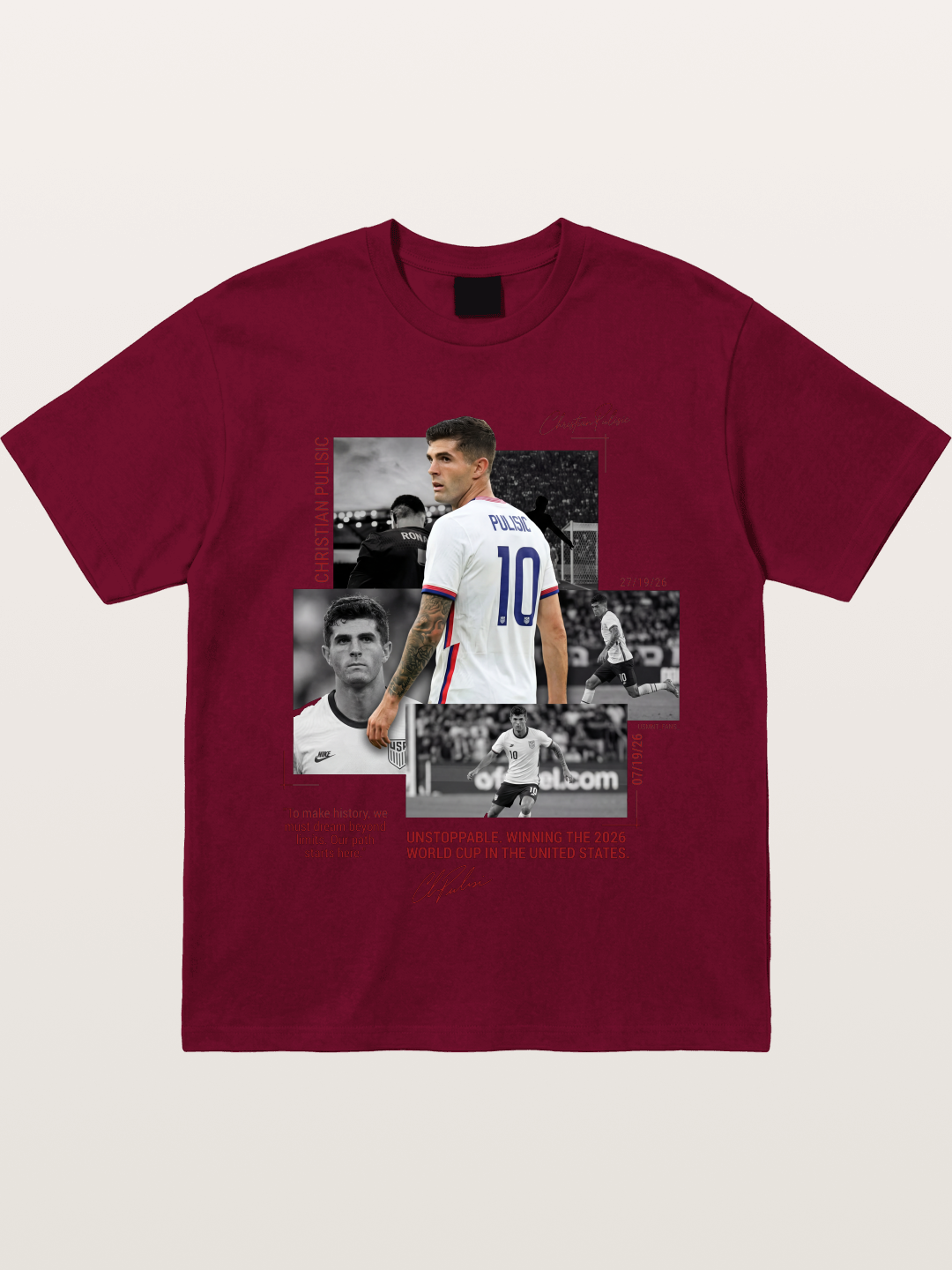 Christian Pulisic Match Day Montage Gildan T-shirt