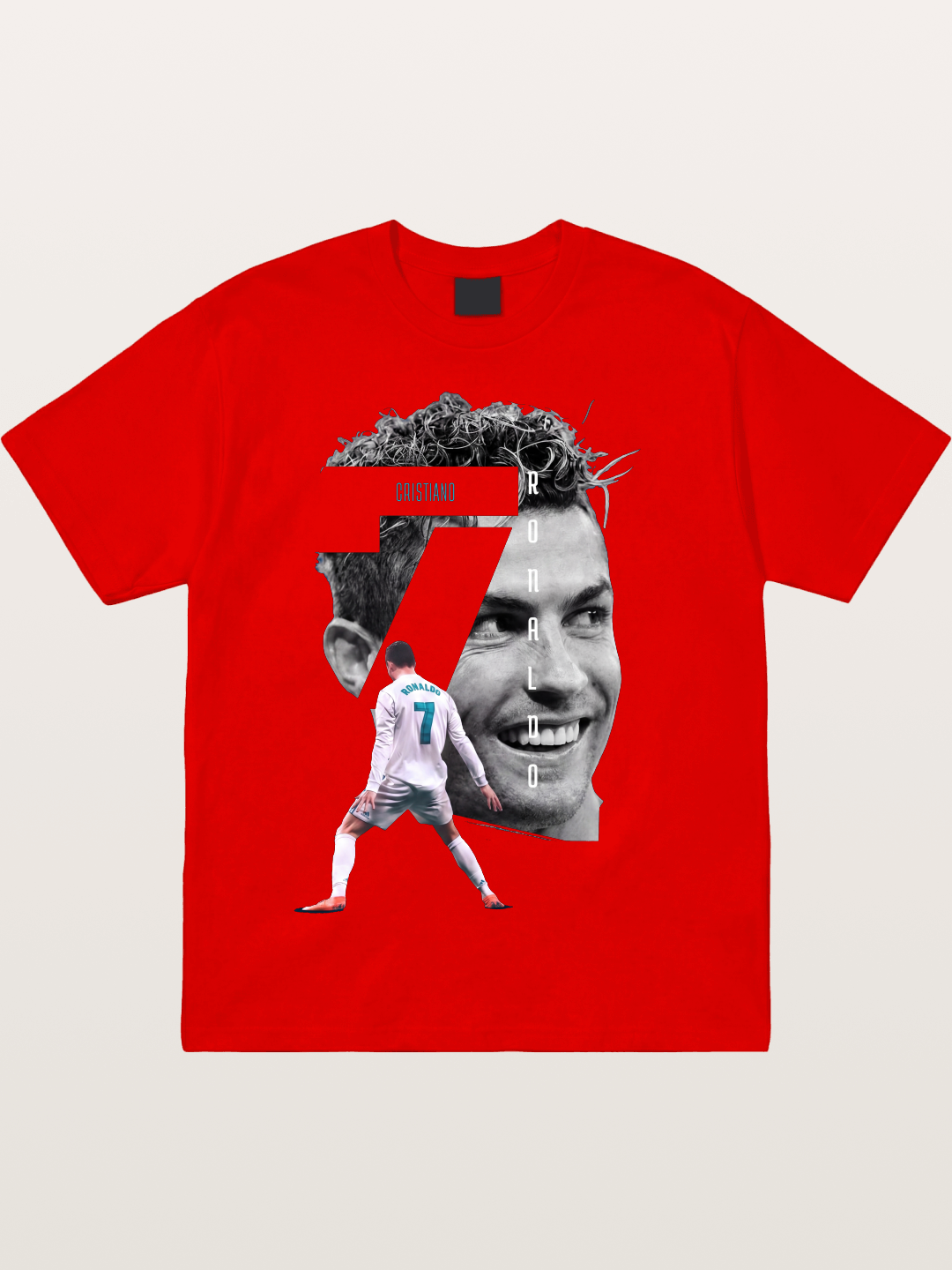Cristiano Ronaldo 7 Number Montage Cotton T-shirt
