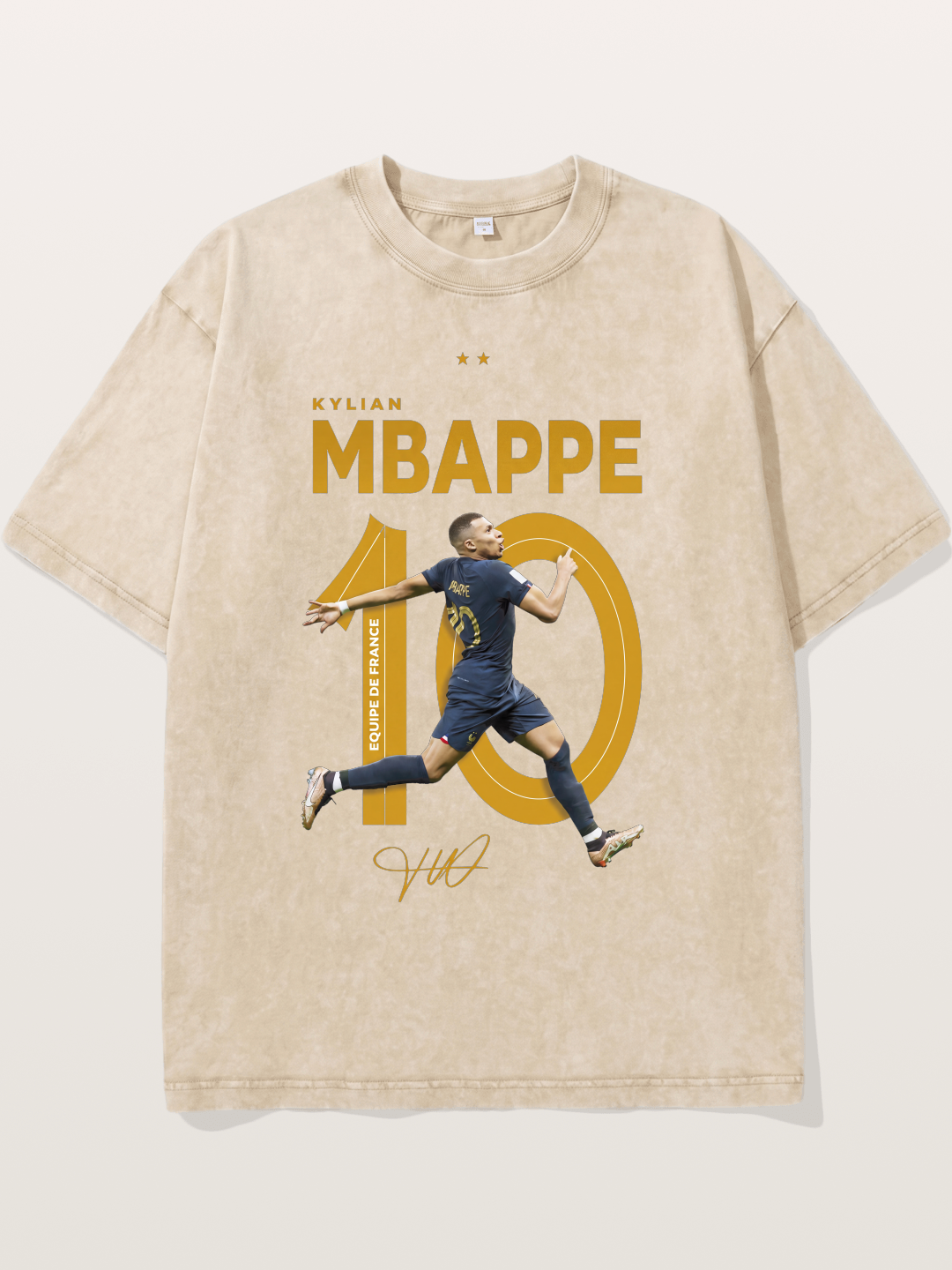 Mbappe France Number 10 Art Washed T-shirt