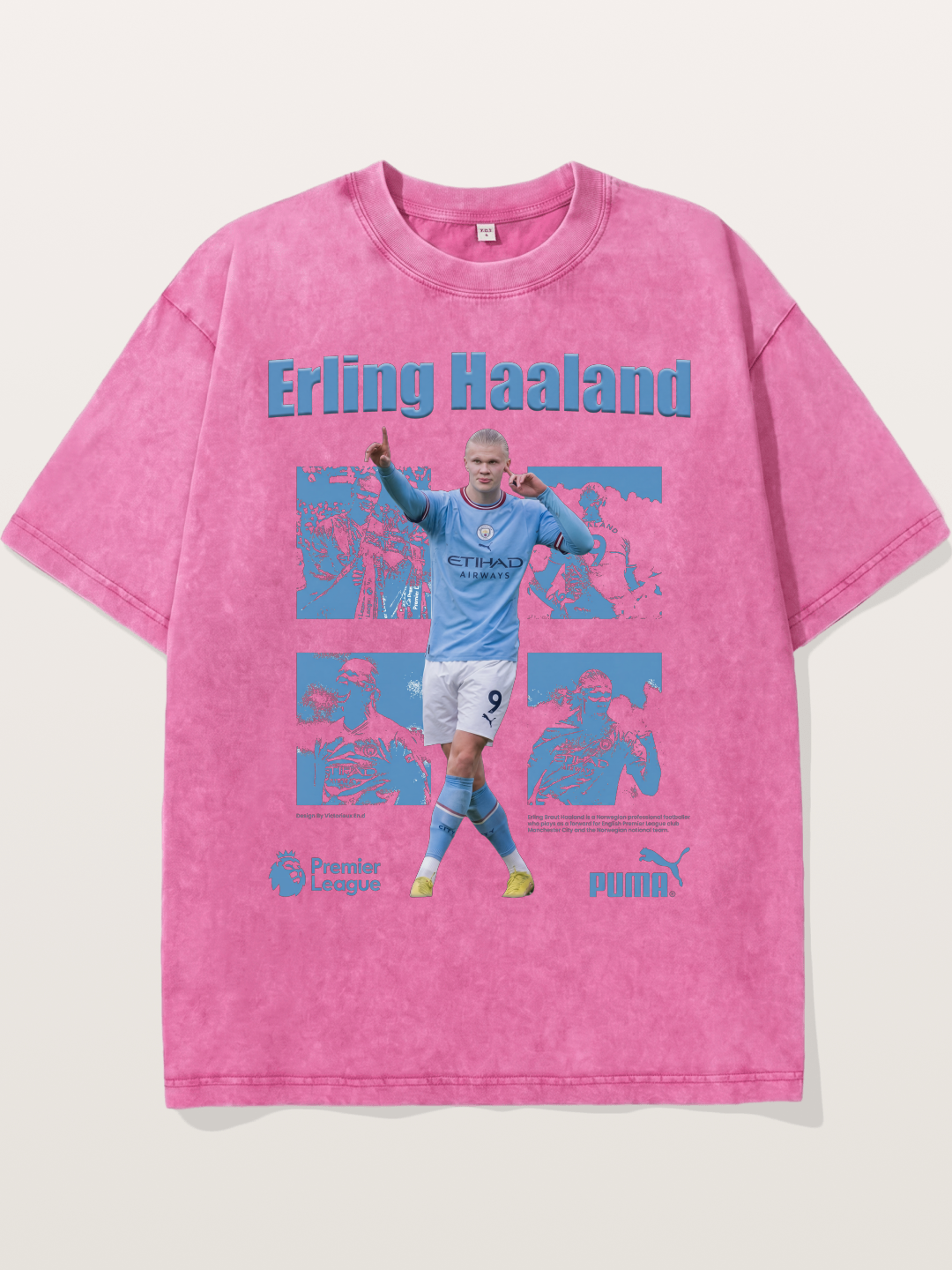 Haaland Premier League Poster Washed T-shirt