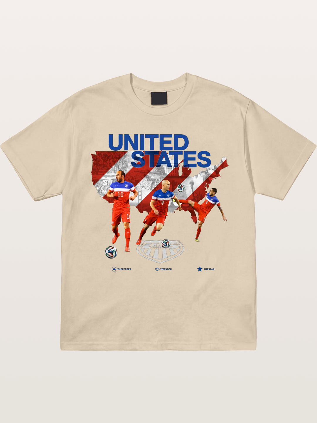 USA Soccer Stars On Map Outline Gildan T-shirt