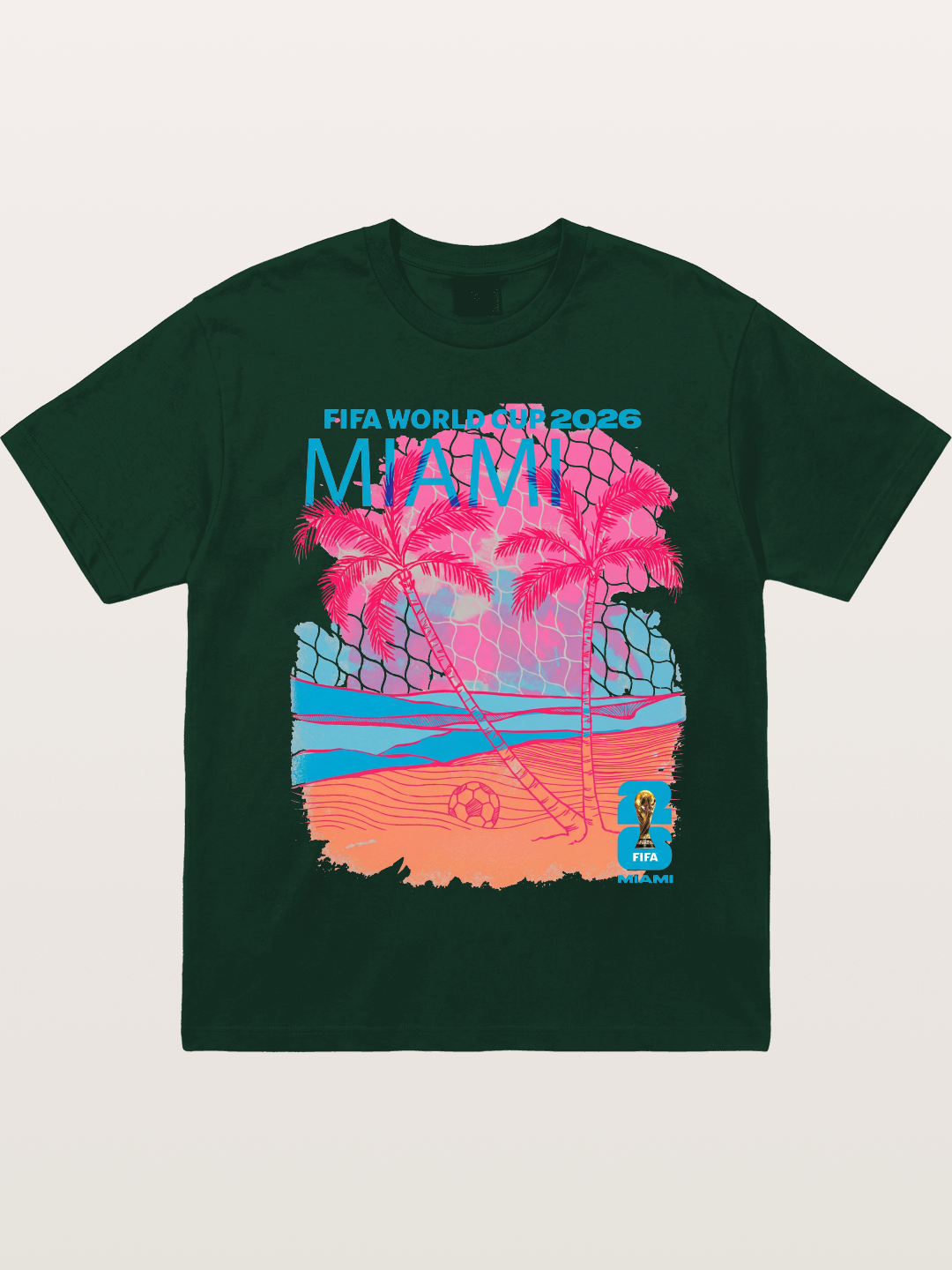Miami WC 2026 Tropical Sunset Beach Gildan T-shirt