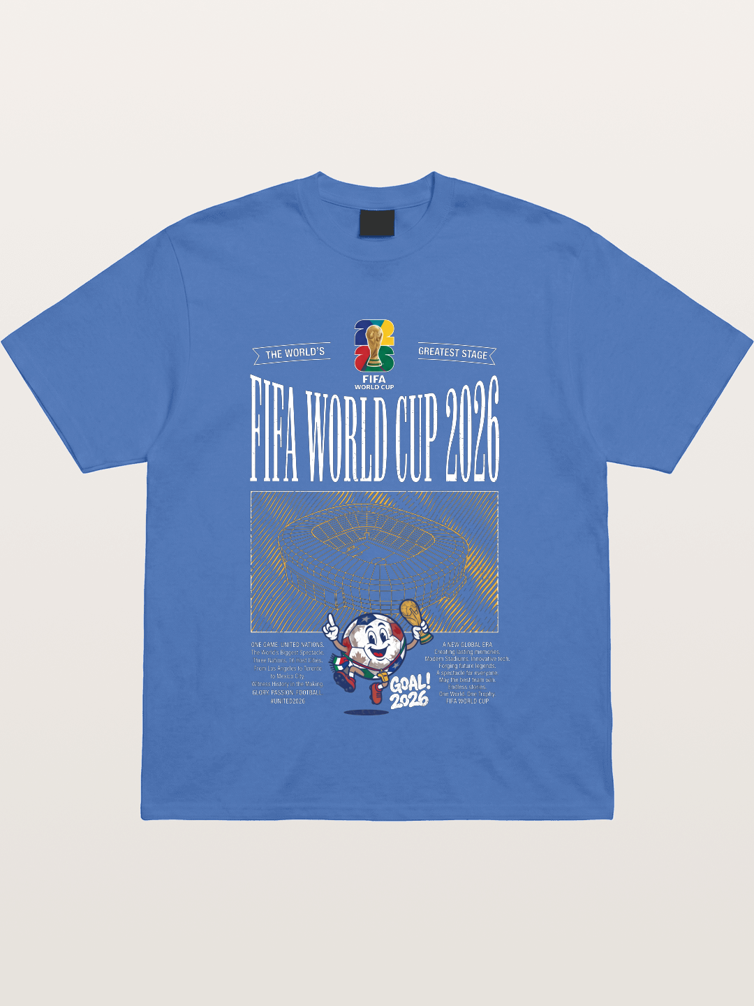 2026 WC Stadium Mascot Line Art Gildan T-shirt