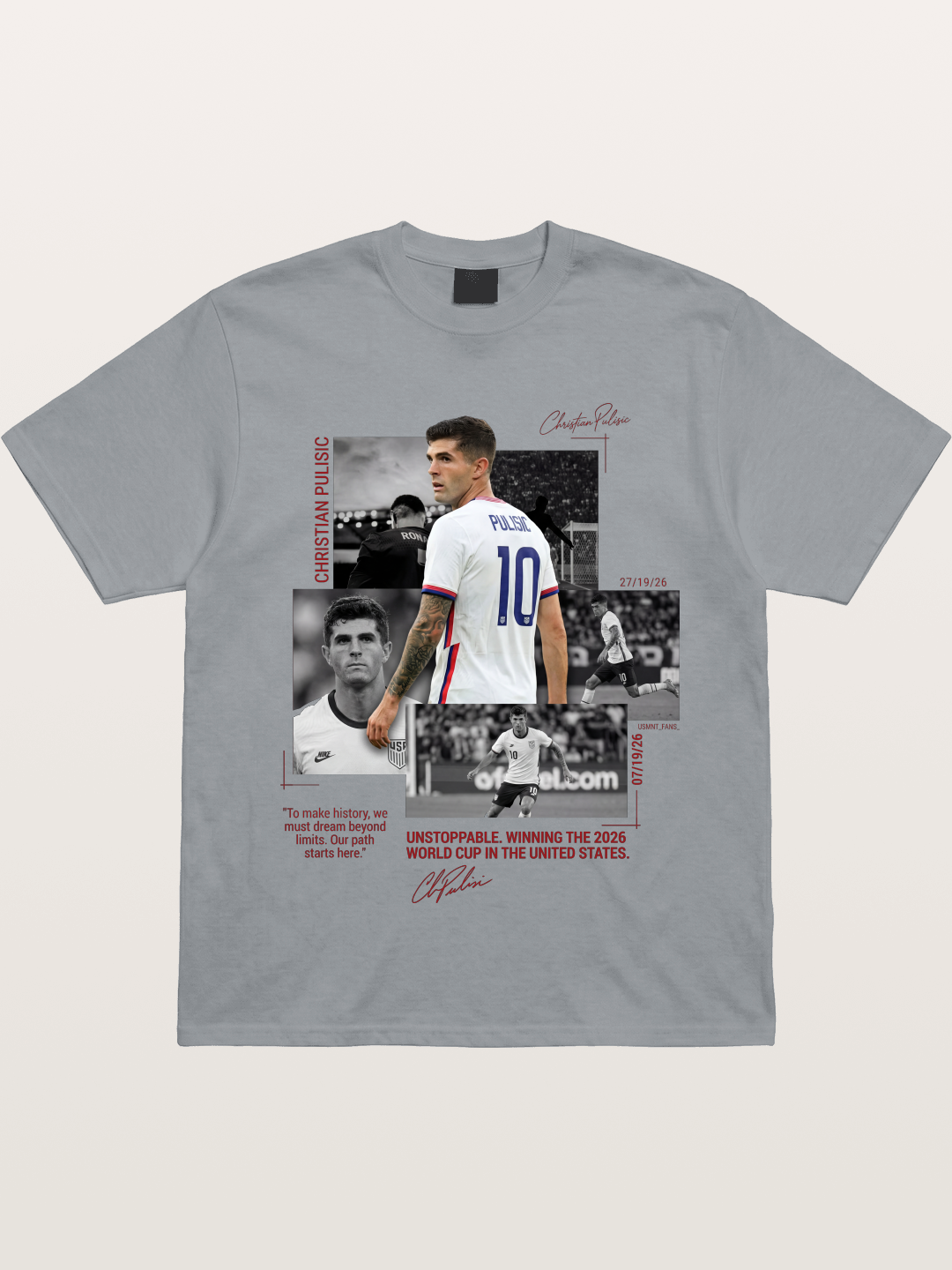 Christian Pulisic Match Day Montage Gildan T-shirt