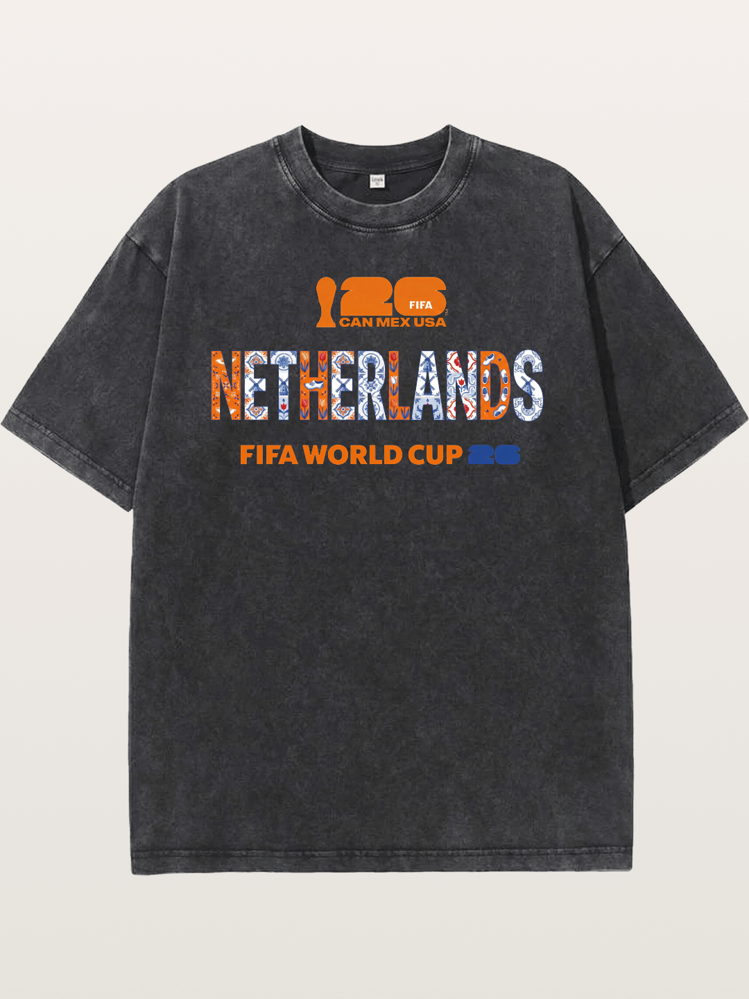 Netherlands 2026 Delft Blue Typo Washed T-shirt
