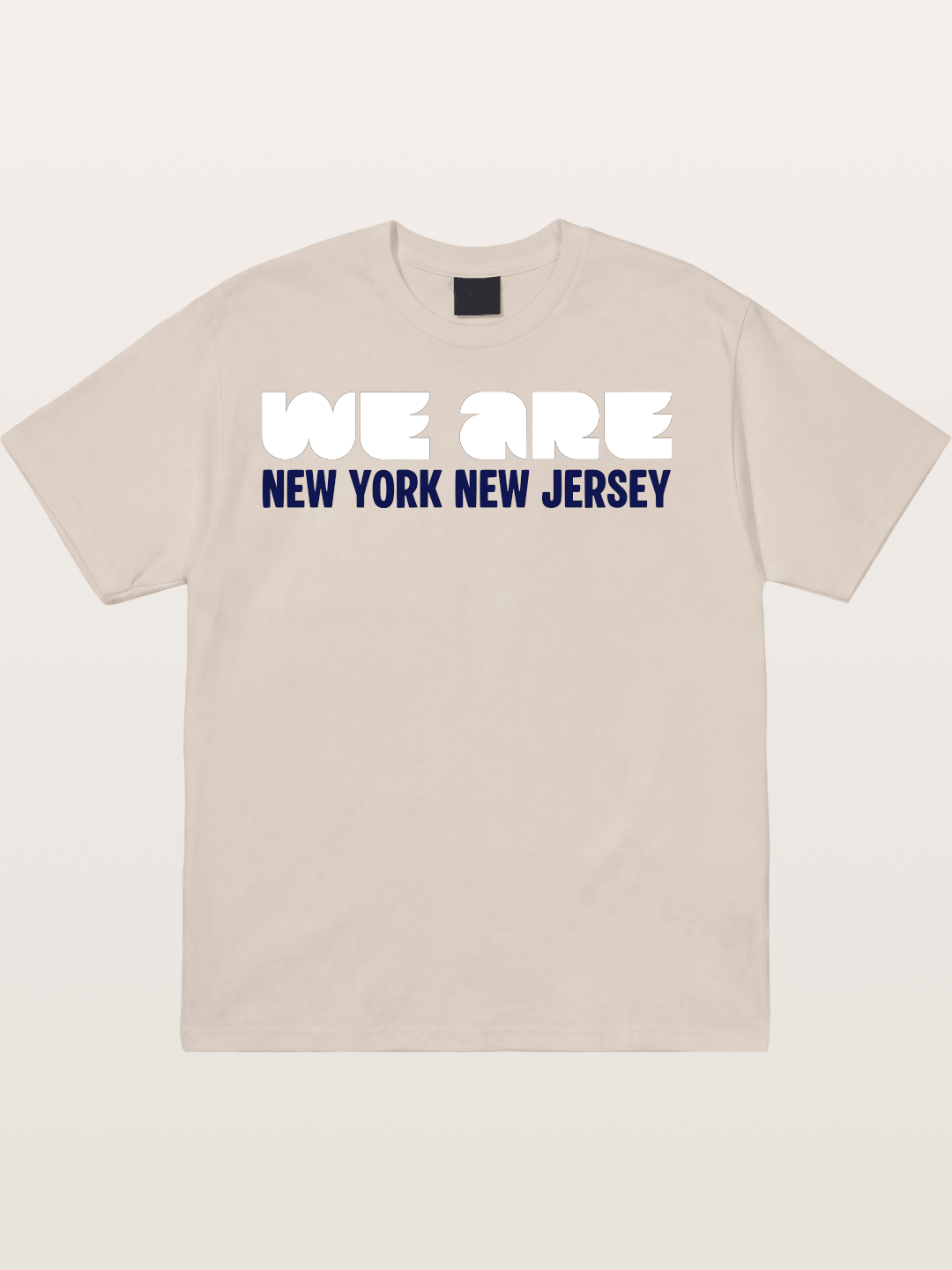 New York New Jersey Navy Typo Cotton T-shirt