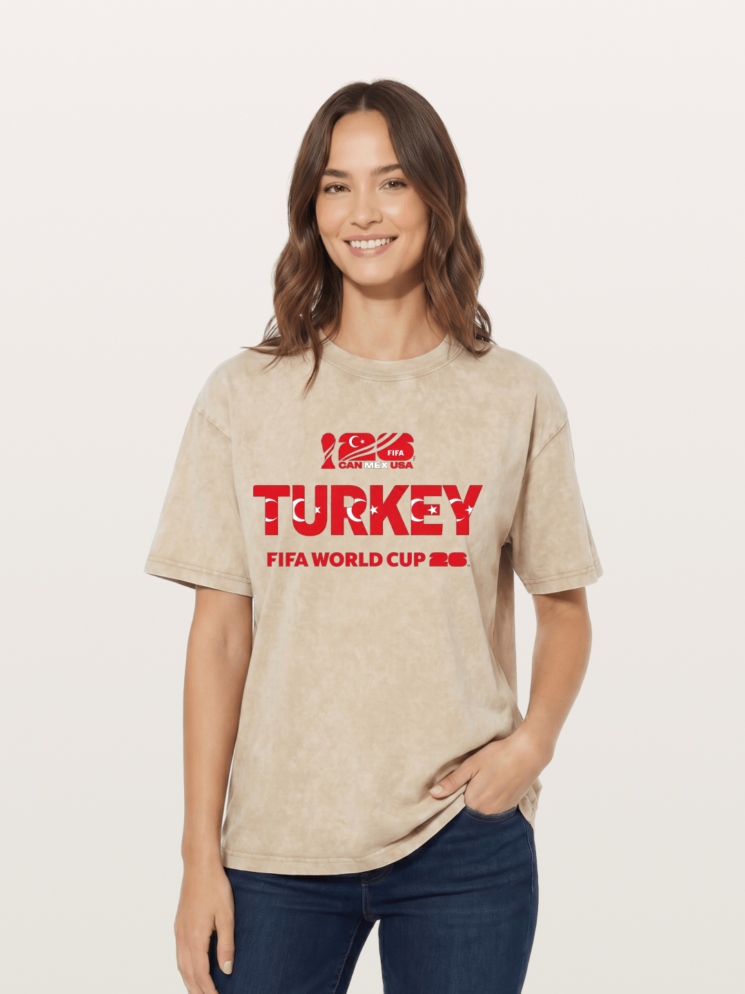 Turkey 2026 Crescent Star Design Washed T-shirt