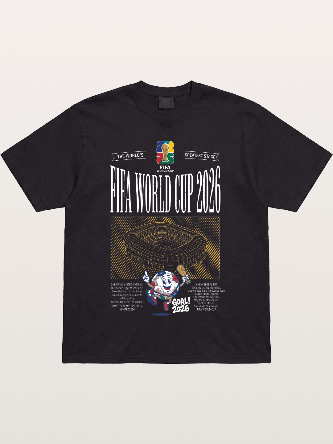 2026 WC Stadium Mascot Line Art Gildan T-shirt
