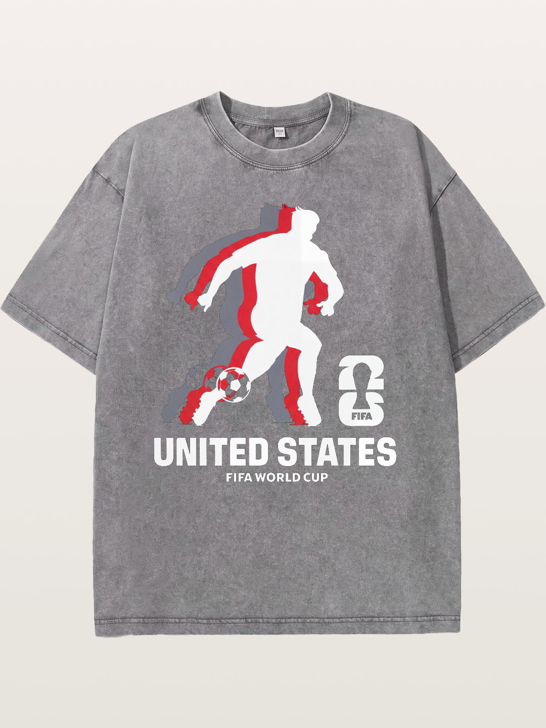 USA WC 2026 Soccer Player Silhouette Washed T-shirt