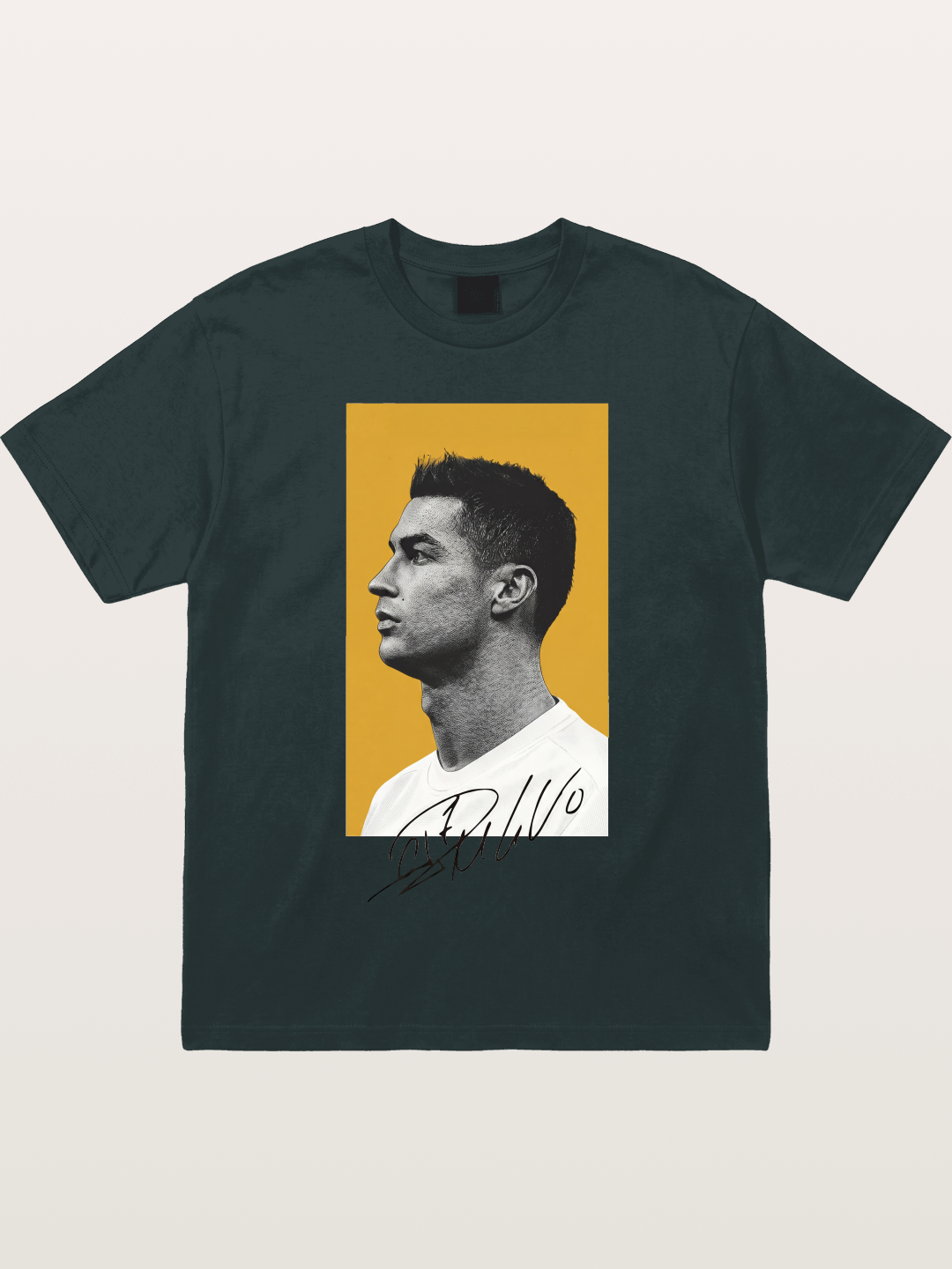 Ronaldo Gold Background Portrait Gildan T-shirt
