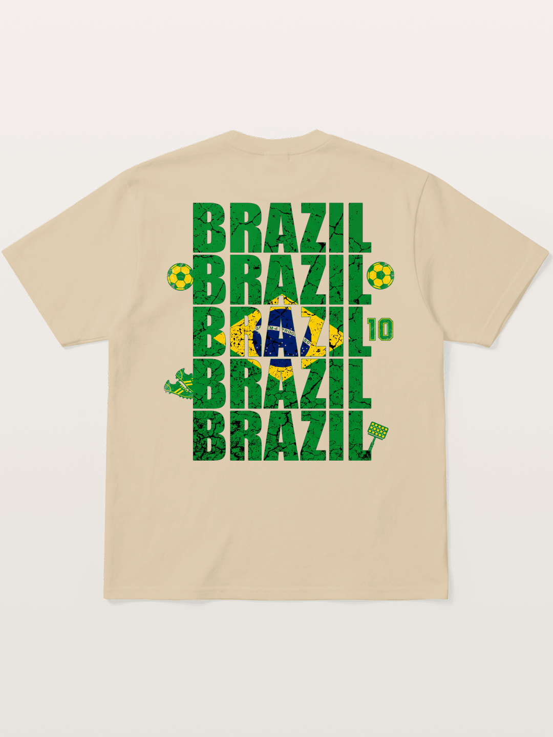 Brazil Cracked Text Collage Art Gildan T-shirt