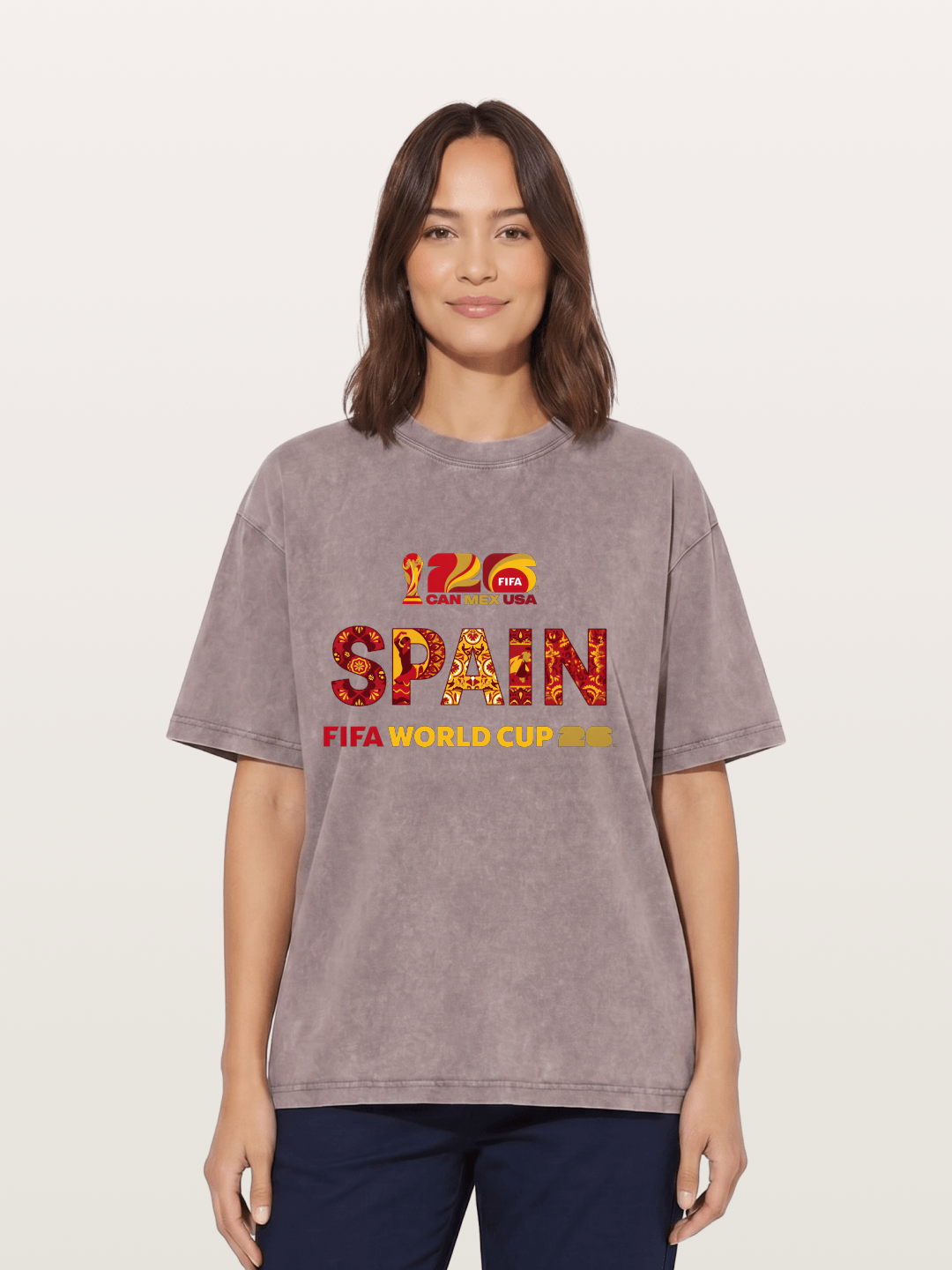 Spain 2026 Cultural Ornament Print Washed T-shirt