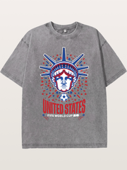 USA WC 2026 Statue of Liberty Badge Washed T-shirt