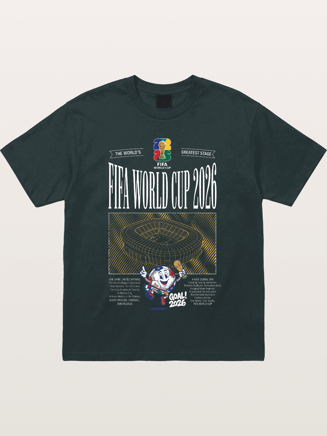 2026 WC Stadium Mascot Line Art Gildan T-shirt