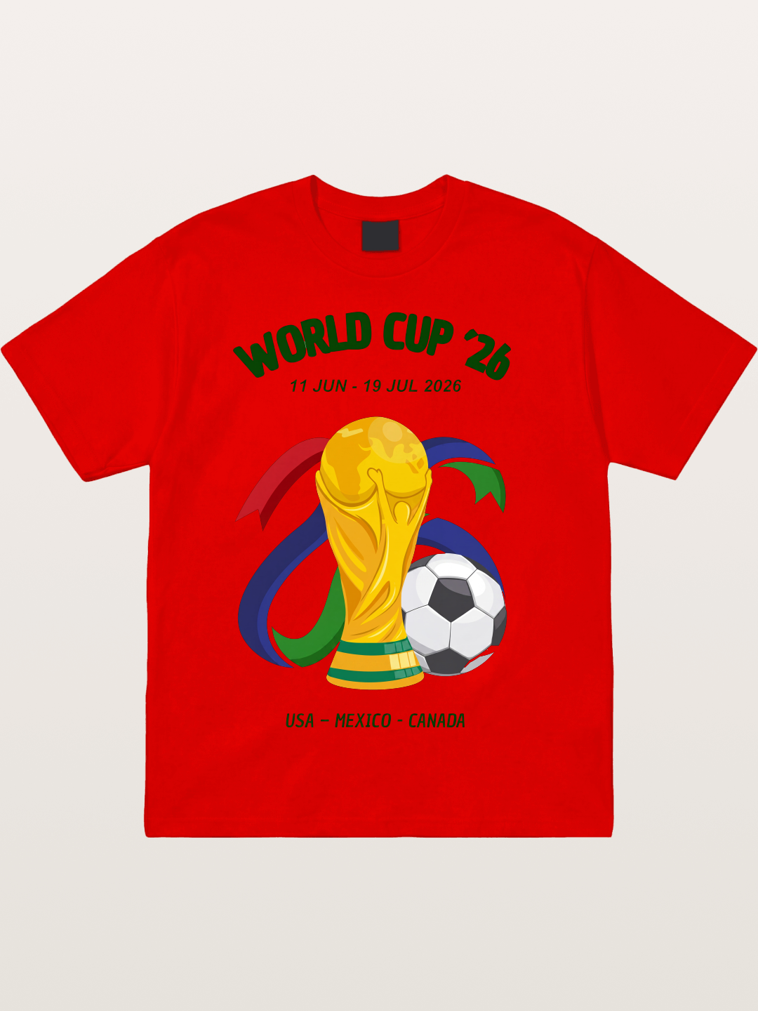 World Cup 26 Trophy and Soccer Ball Cotton T-shirt
