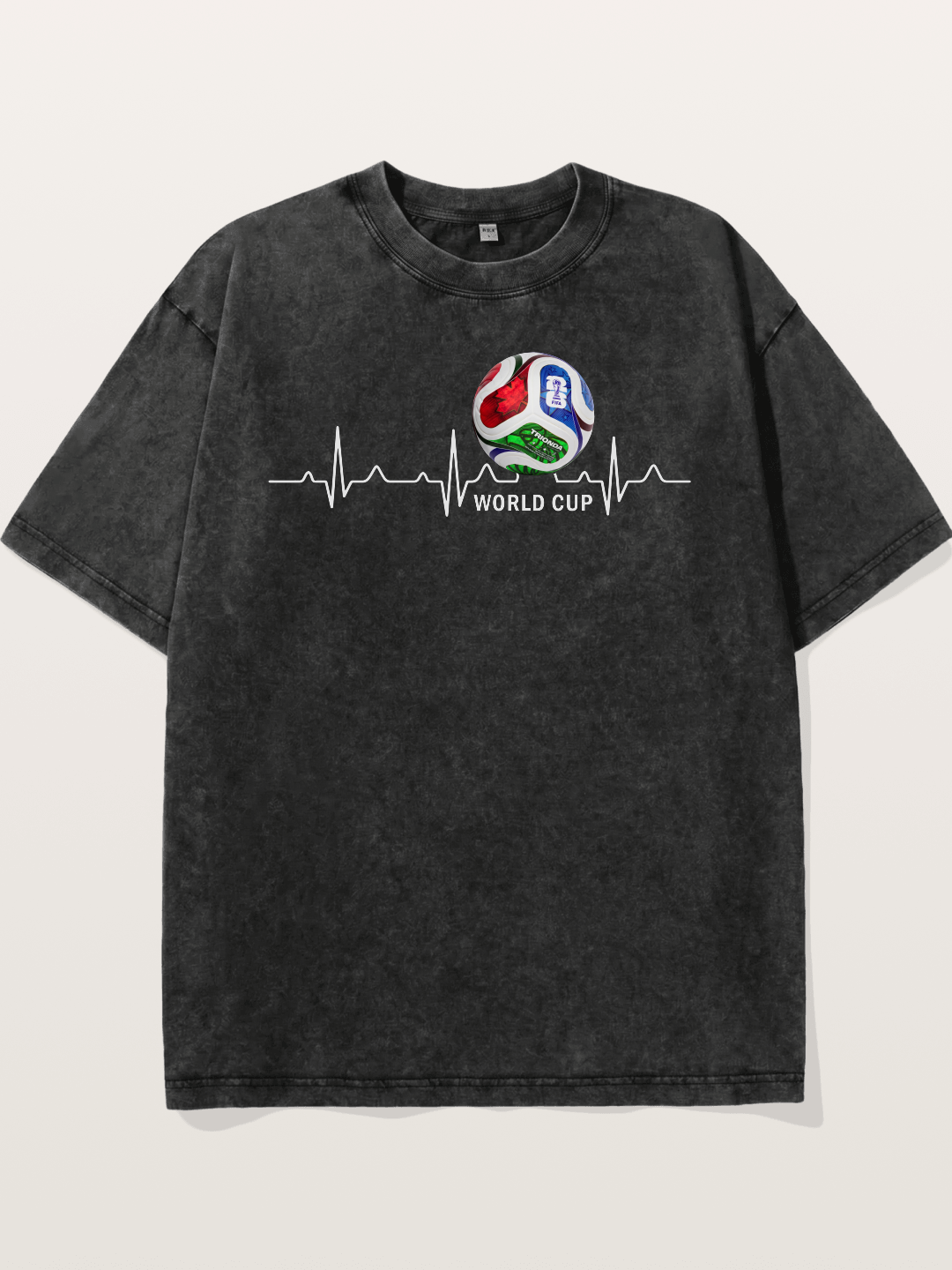World Cup Soccer Heartbeat Graphic Washed T-shirt