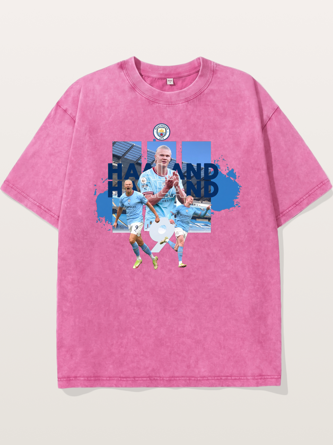 Haaland Etihad Stadium Montage Washed T-shirt