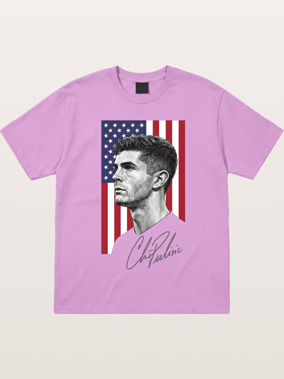 Christian Pulisic US Flag Backdrop Gildan T-shirt
