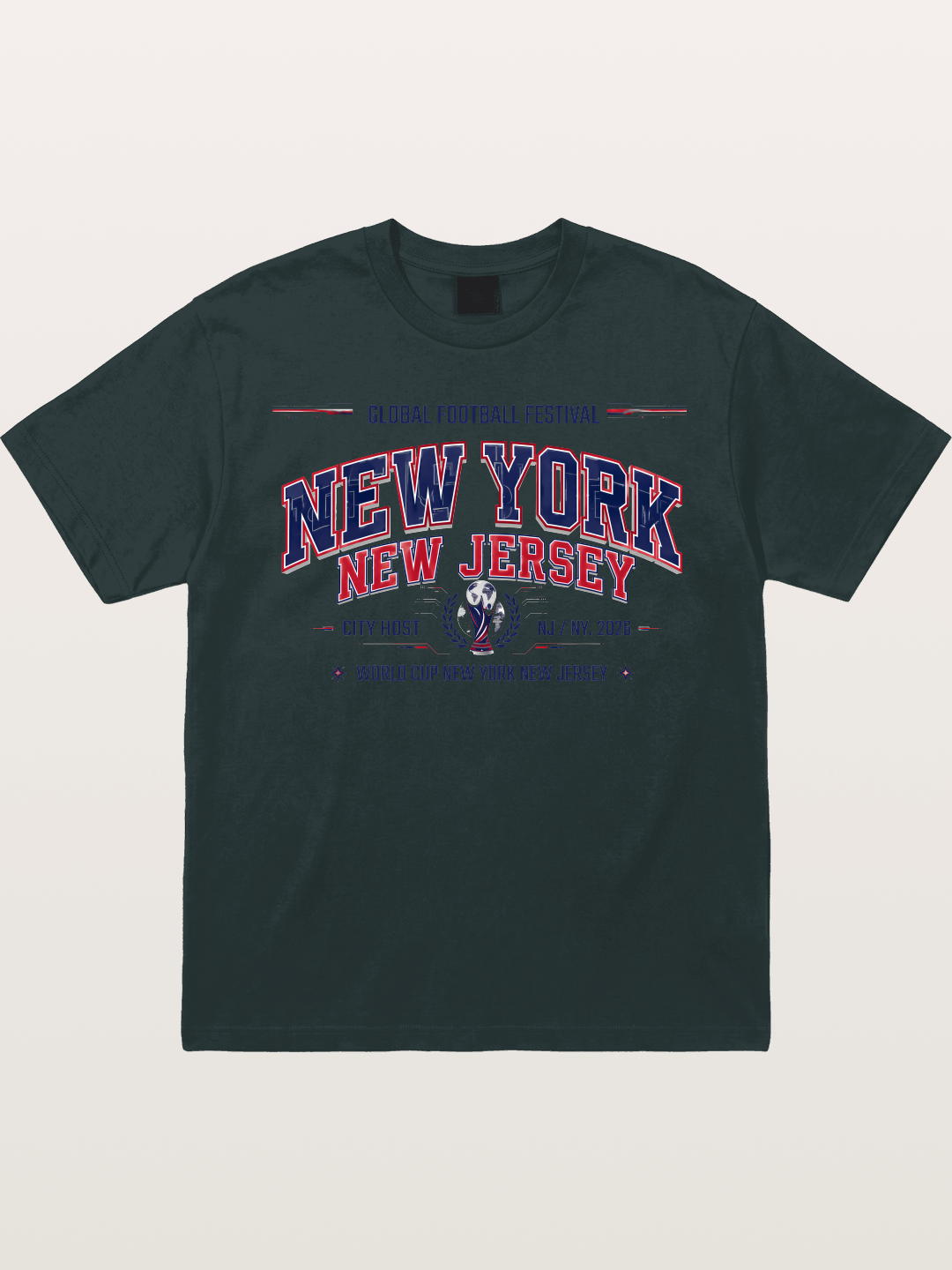 NYC New Jersey 2026 WC Badge Gildan T-shirt