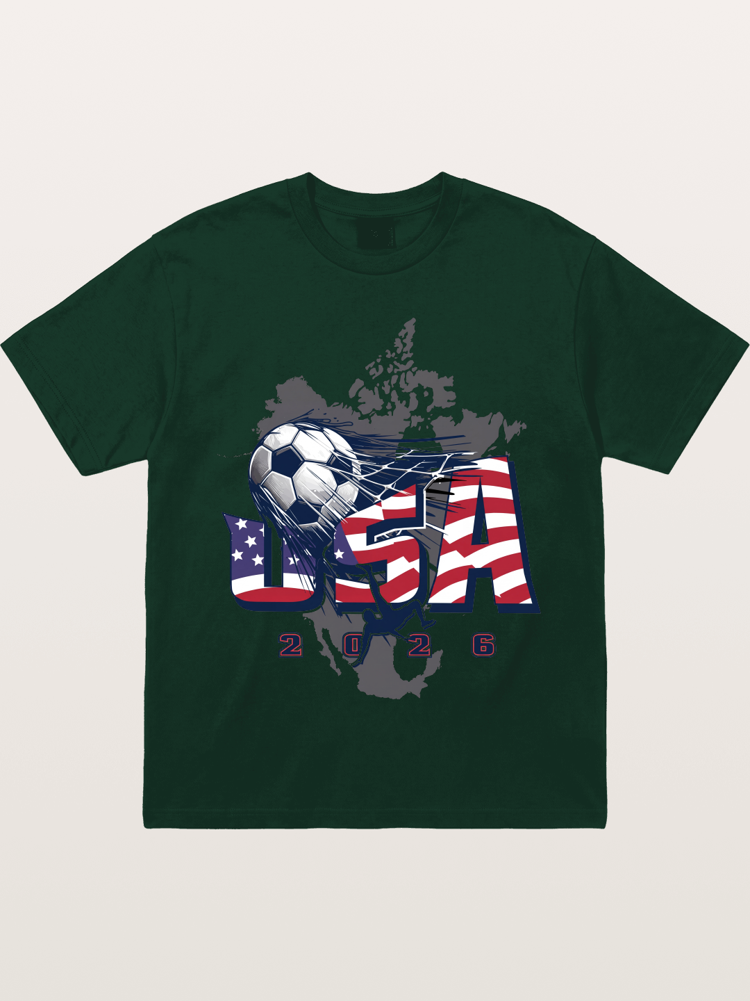 American Flag Soccer Map 2026 Gildan T-shirt