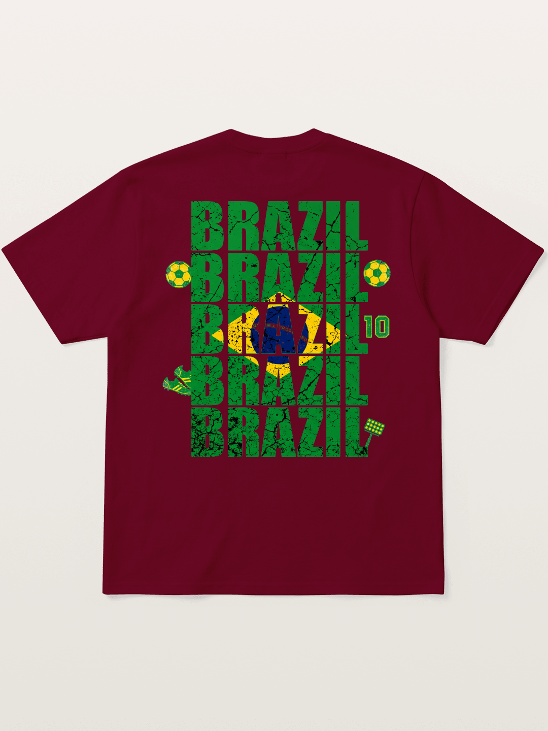 Brazil Cracked Text Collage Art Gildan T-shirt