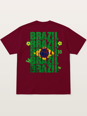 Brazil Cracked Text Collage Art Gildan T-shirt