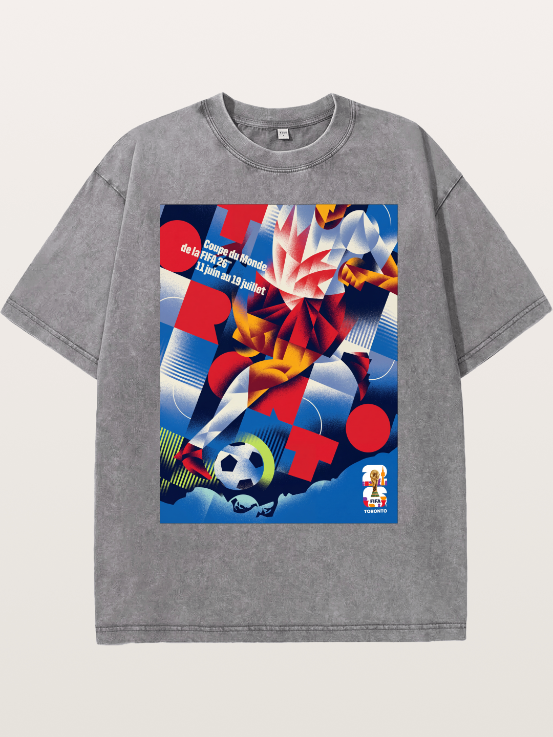 Canada WC 2026 Soccer Player Abstract Washed T-shirt