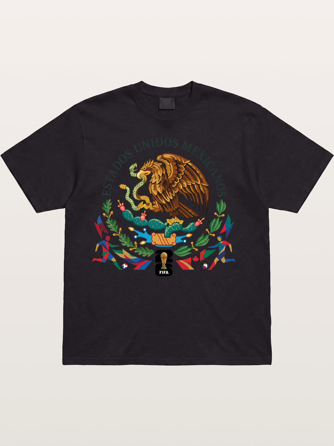 Mexican Eagle World Cup Art Cotton T-shirt