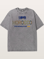 Morocco 2026 Mosaic Typography Washed T-shirt