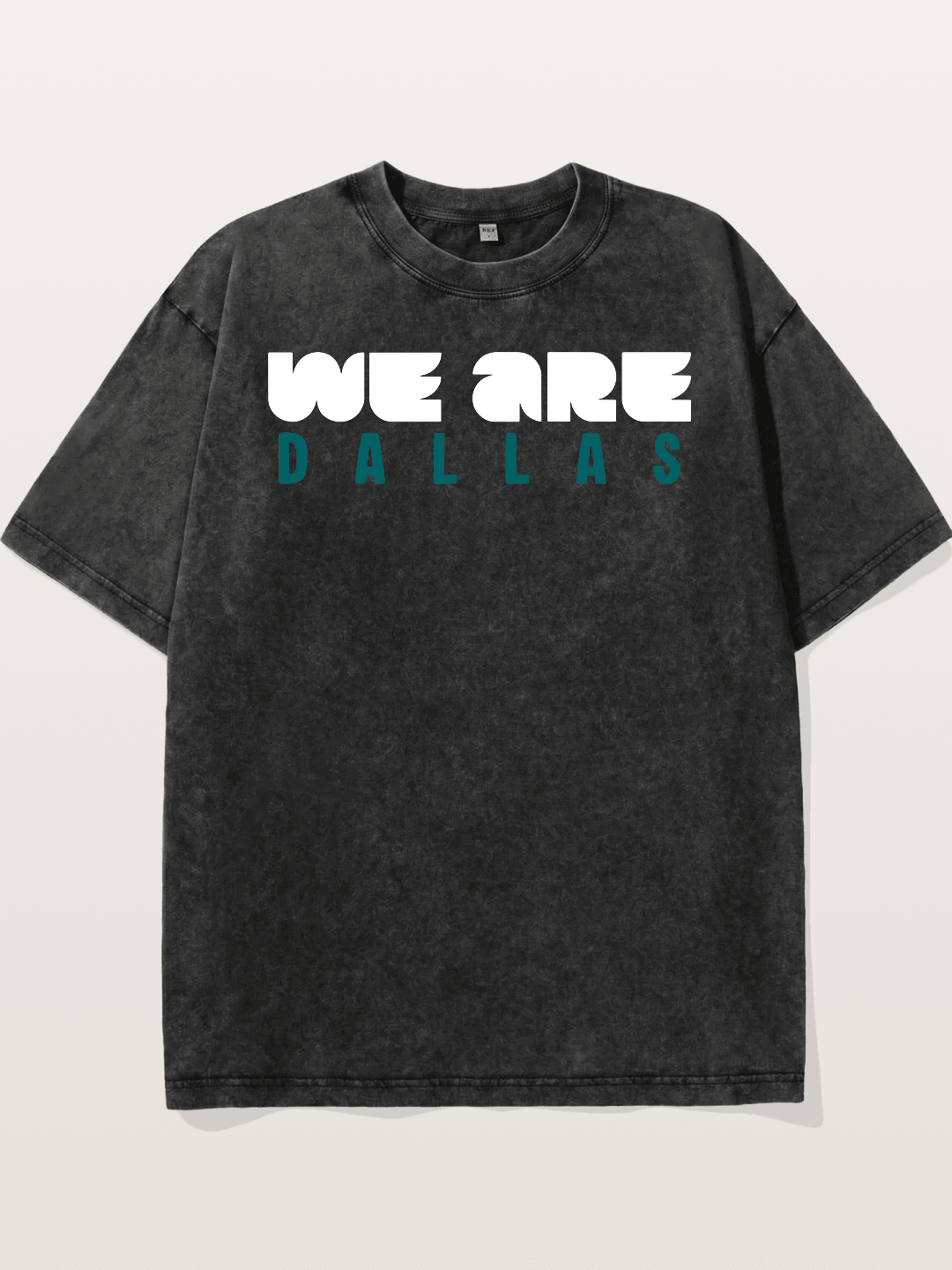 Dallas Teal Monochrome Print Washed T-shirt