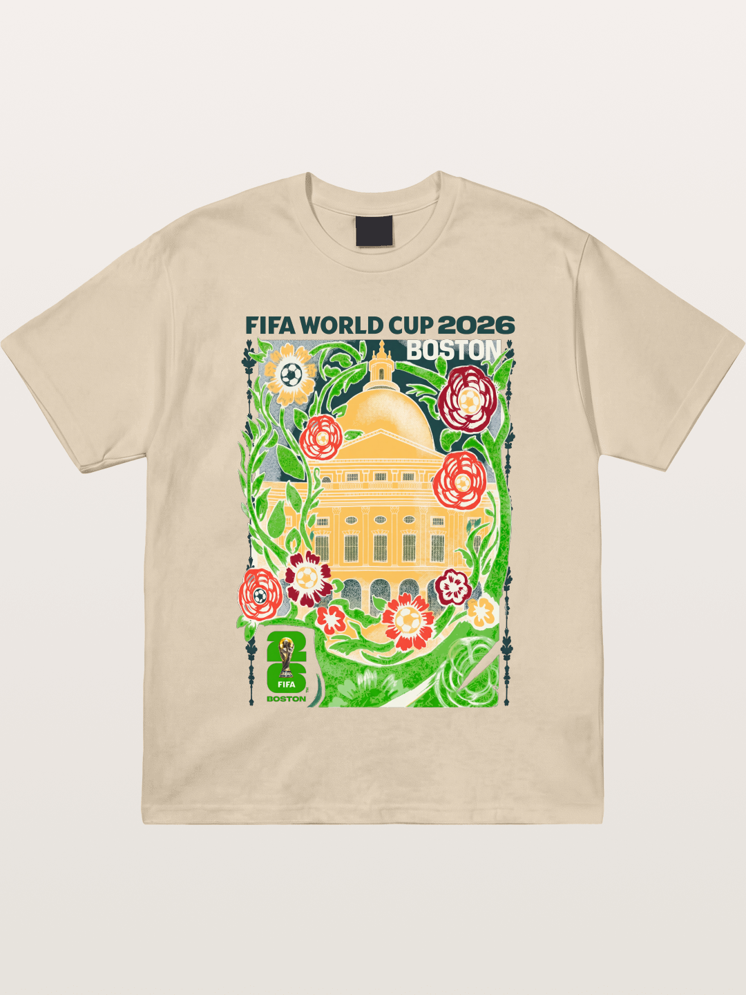 Boston WC 2026 Floral City Hall Art Gildan T-shirt