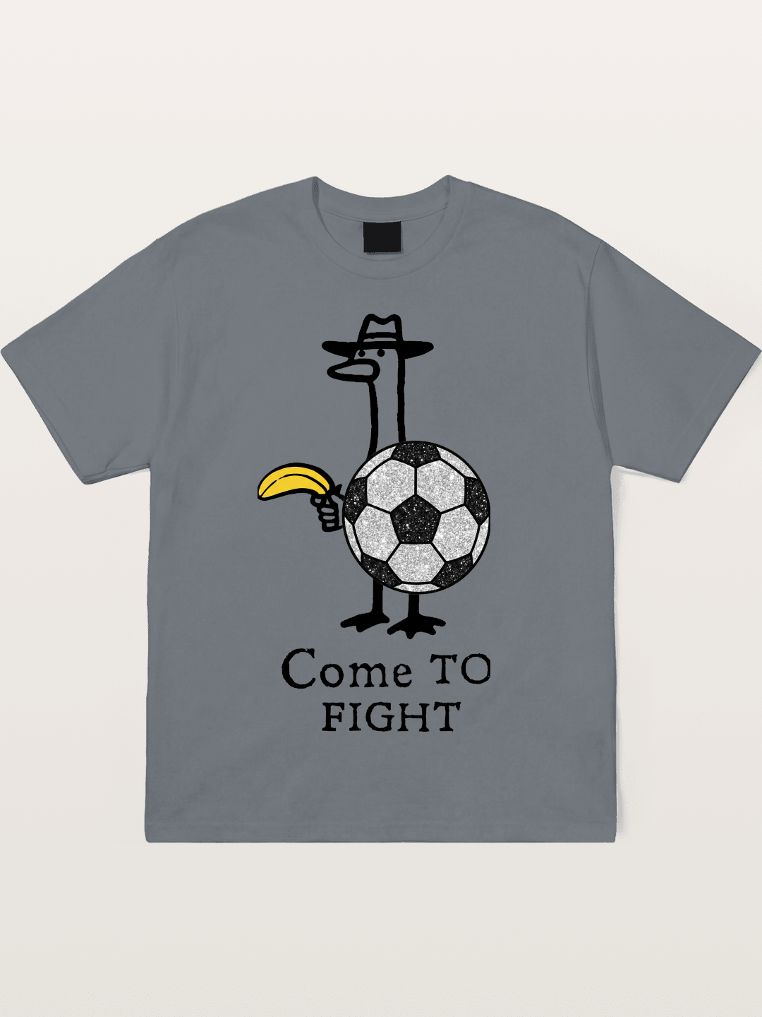 Ostrich Come To Fight Soccer Art Cotton T-shirt