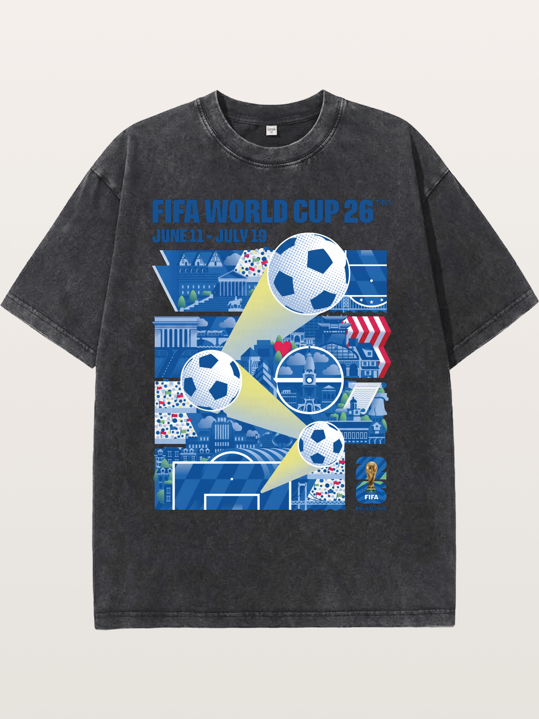 2026 WC Schedule & Landmarks Washed T-shirt