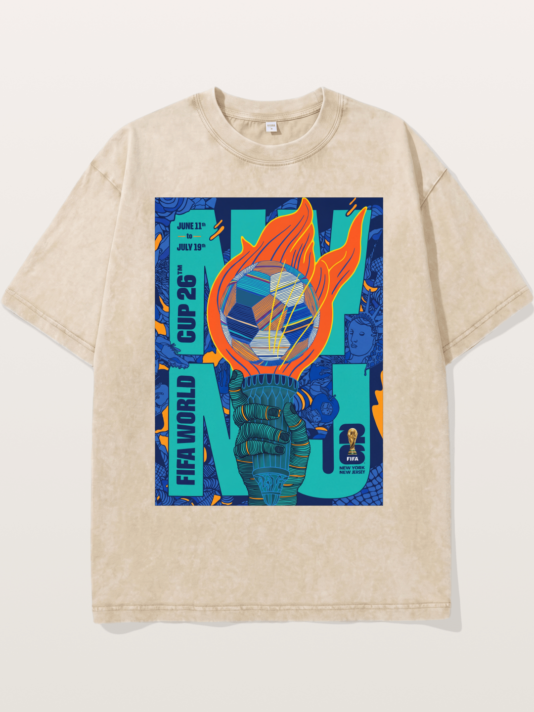 NYNJ WC 2026 Liberty Torch Soccer Washed T-shirt
