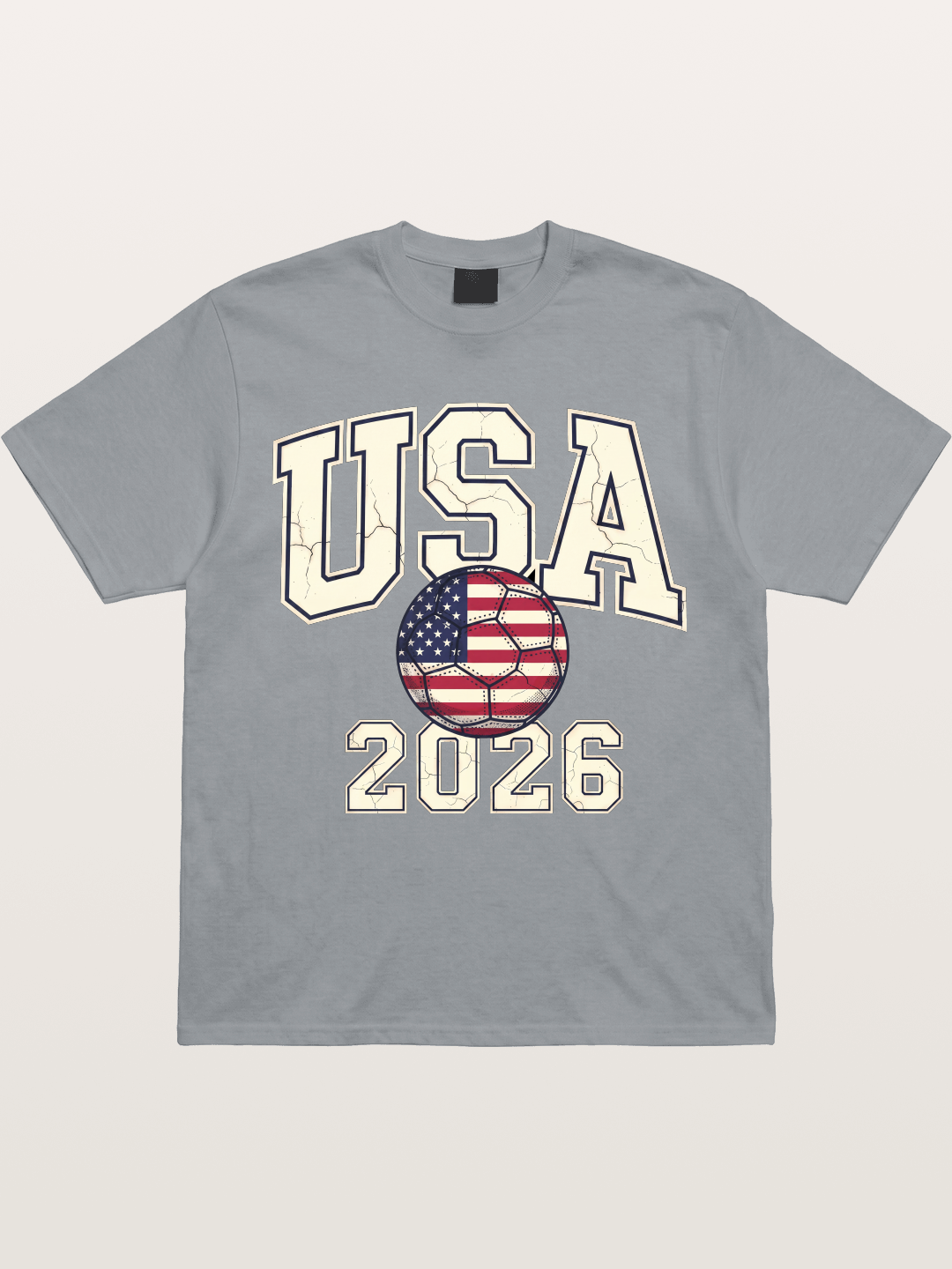 USA 2026 Cracked Letter Soccer Gildan T-shirt