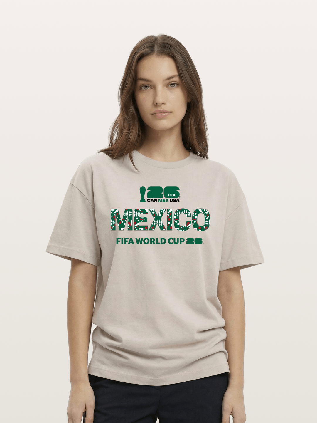 Mexico 2026 Pattern Typography Cotton T-shirt