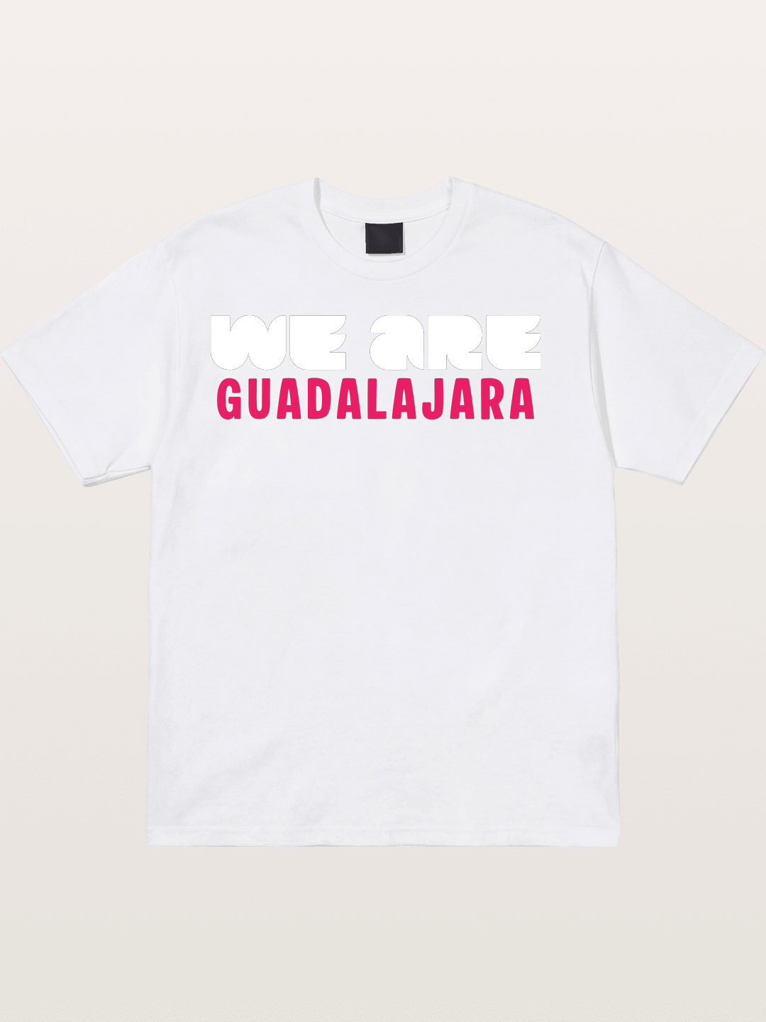 Guadalajara Pink Block Letters Cotton T-shirt