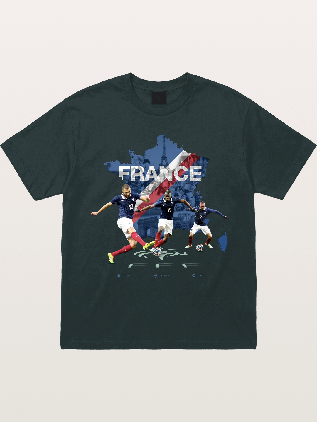 France Football Stars With Map Gildan T-shirt