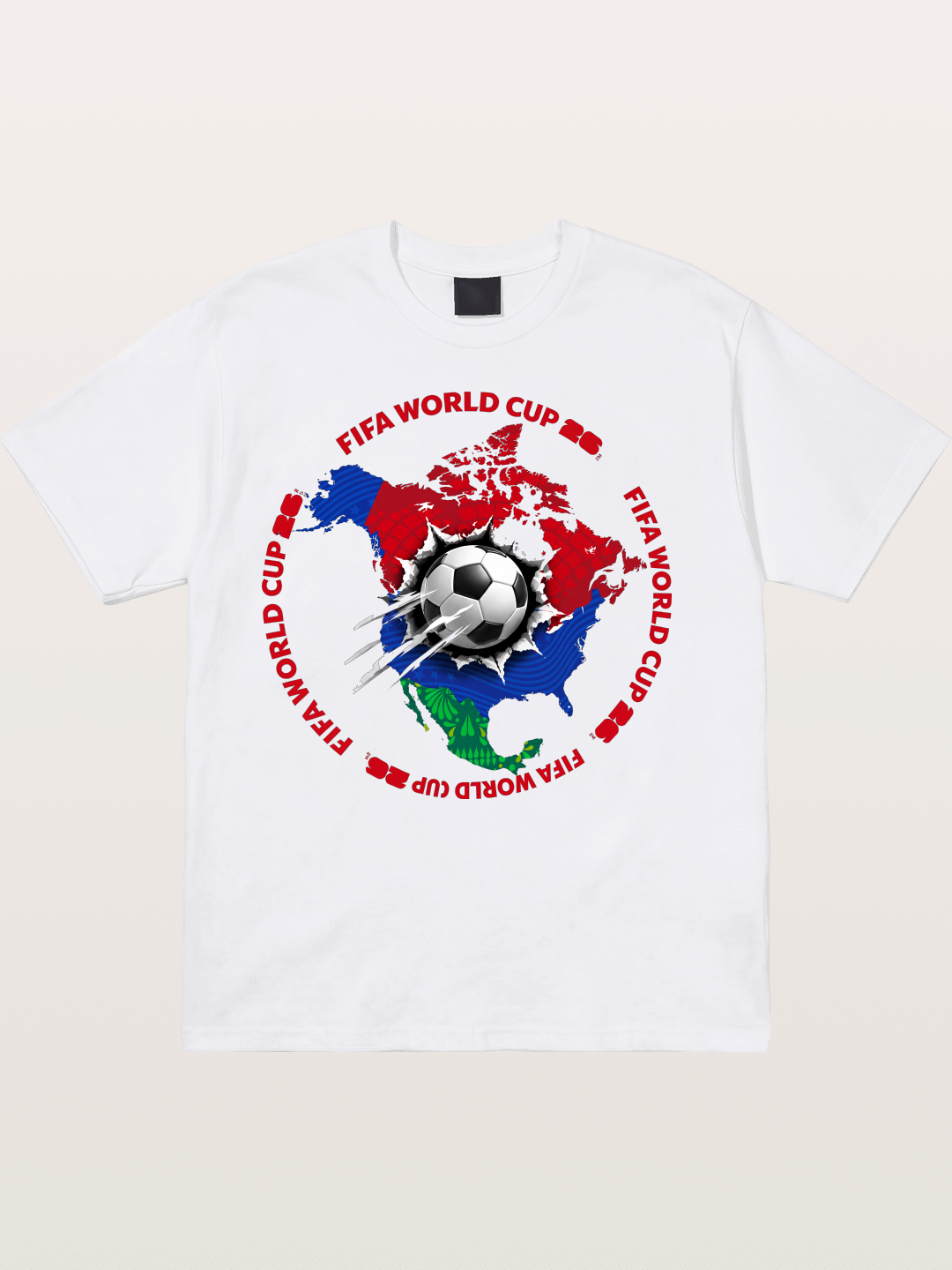 Soccer Ball Americas Burst Design Cotton T-shirt